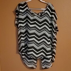 Torrid size 1 mint and blsck blouse button back